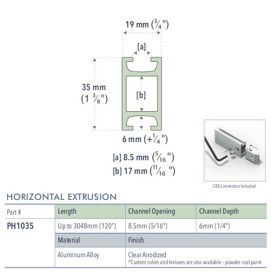 Specifications for PH1035/72/L