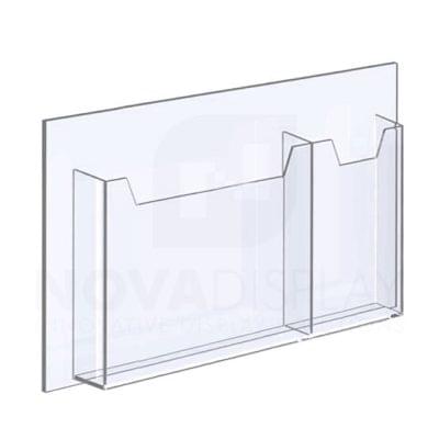 14ALD-MIX01-17 1/8″ Clear Acrylic Leaflet Dispenser / Literature Holder – Double Pocket - Mixed Format