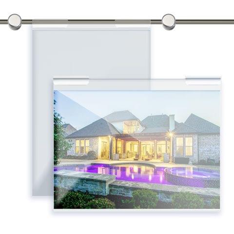 Nova Display Systems / Acrylic Hook-on Poster Holders for Horizontal Rods