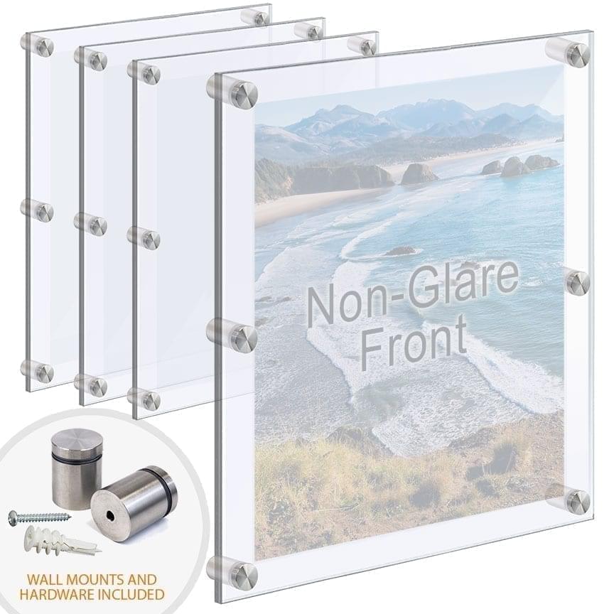 Oversized Acrylic Frames Wall Mounted with Standoffs