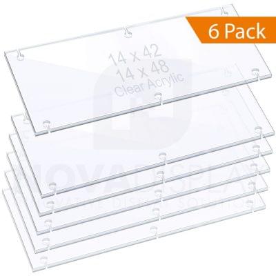 3/8″ (10mm) Clear Acrylic Shelves with Laser-Cut Polished Edges – Drilled and Slotted / 6 pcs