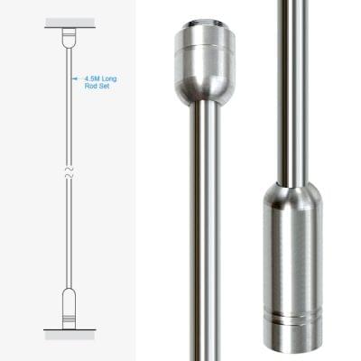 Ceiling-to-Floor Fixing Kit with 10mm Rods — Stainless Steel | Nova Display Systems