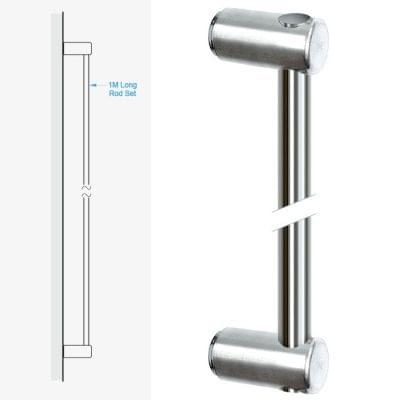 Wall-to-Wall Fixing Kit with 1.0M (3’ 3-3/8”) Long Rod — Stainless Steel | Nova Display Systems